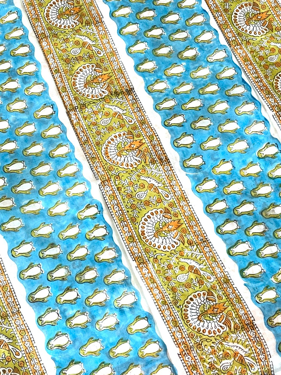 Yellow Penguin Sanganeri Handblock Printed Mul Cotton Saree