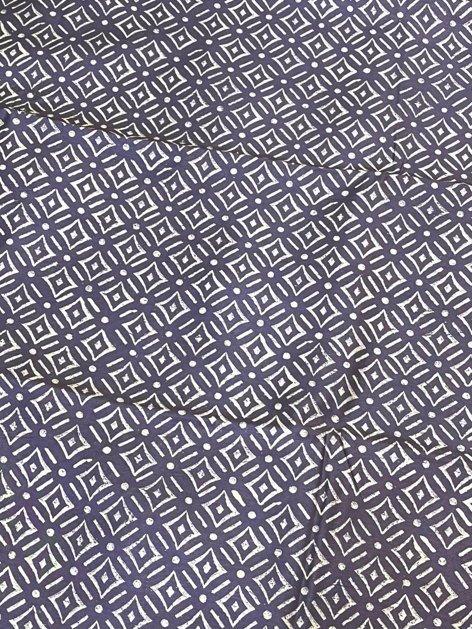 Purple Handblock Printed Maheshwari Silk Saree