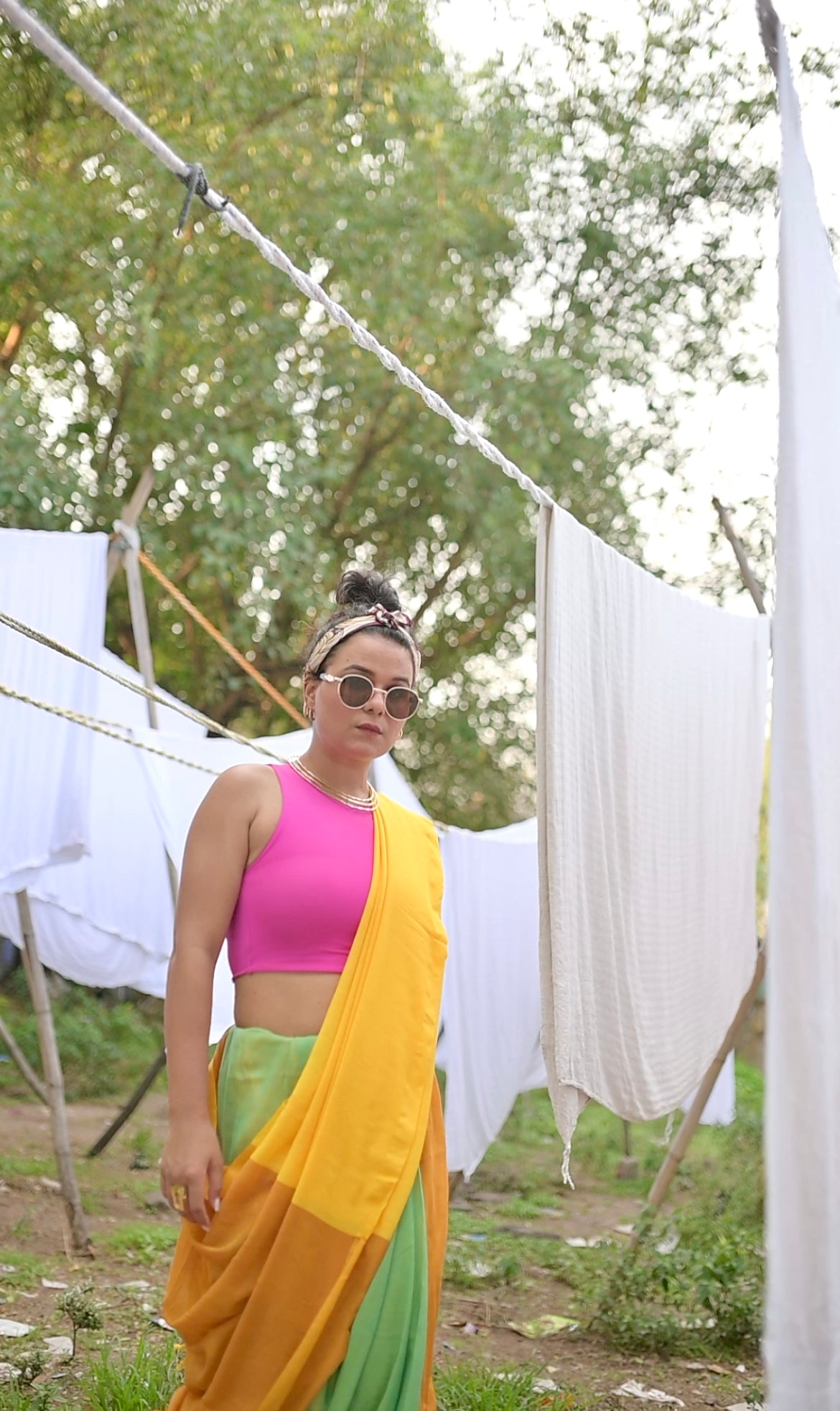 Colourblock Mul Cotton Saree Saree Handloom saree, handcrafted saree, daily wear saree, office saree, affordable saree, saree for summers, Suta sarees, Eternity by Sakshi Sarees,